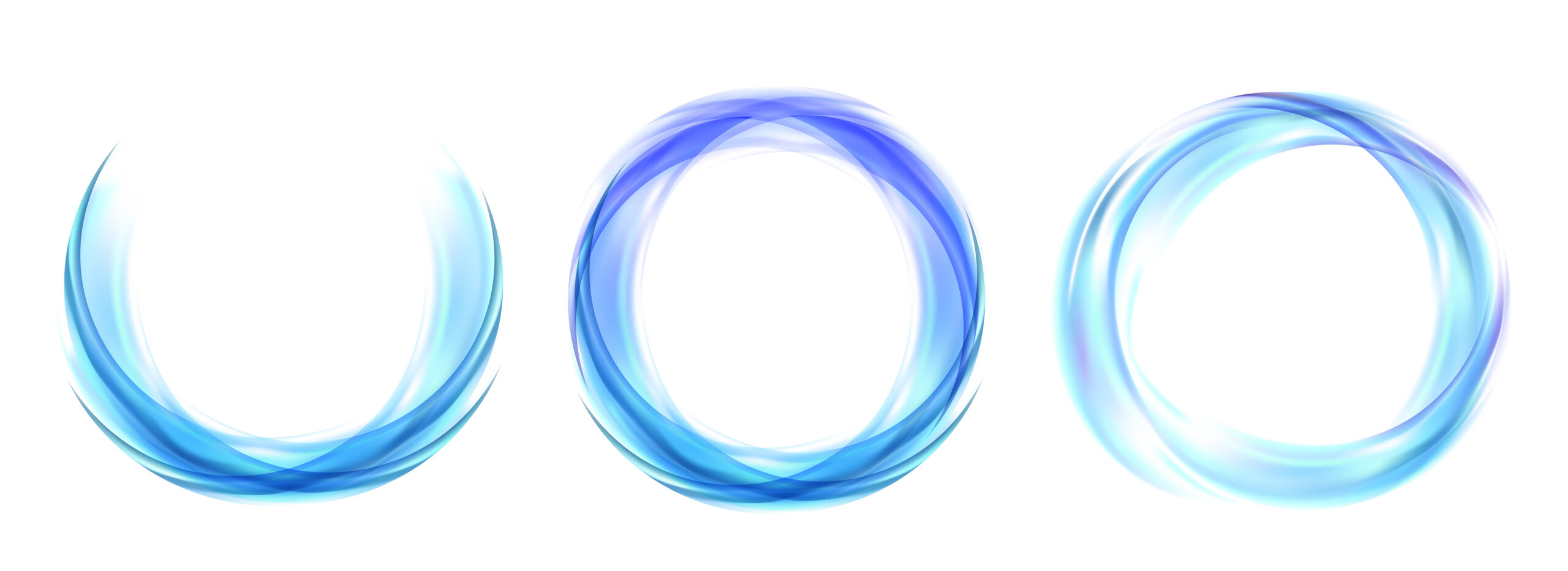 Abstract banner of three blue circles